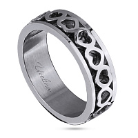 Кольцо Сердечки (г/п: родий, р.19) BS01 0002R-00R