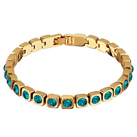 Браслет Теннис (кристалл изумруд 4 мм, г/п: золото, 17-19 см) Uvelina SW00 0001G-229B