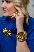 Браслет (кристаллы медовые, лунные, 7 см, до 19 см) Италия Claudio Canzian 002 04 229