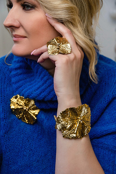 Браслет (кристаллы медовые, лунные, 7 см, до 19 см) Италия Claudio Canzian 002 04 229