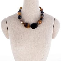 Колье (Тигровый глаз, агат, палисандрю дерево) 10113161 Россия