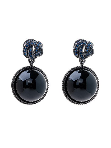 картинка Серьги (Ювелирная смола, латунь. Г/п: родий) Roman de la Rose 20124770 ювелирный  магазин Калина являющийся официальным дистрибьютором в России 