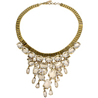 Колье Оскар де ла Рента (кристаллы прозрачные,г/п: золото) Италия  Claudio Canzian 002 05 089