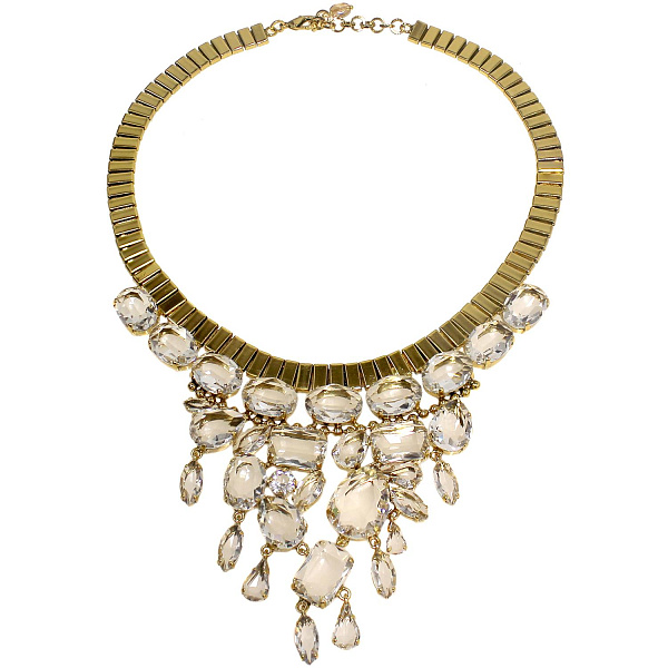 Колье Оскар де ла Рента (кристаллы прозрачные,г/п: золото) Италия  Claudio Canzian 002 05 089