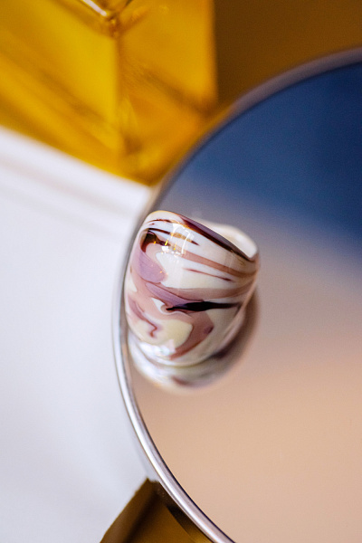 Кольцо 18 Toffee молочный, пудровый ENZO BENZO Италия