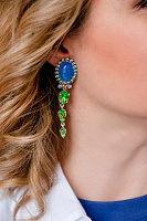 Серьги (Кристалл салатовый, сиреневый, оранжевый, синий, 7,5х2с) Италия Claudio Canzian 002 02 797