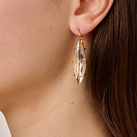 Серьги KALAY (кристалл медовый, г/п: золото, 4,4х1 см) Дания DYRBERG/KERN 470005