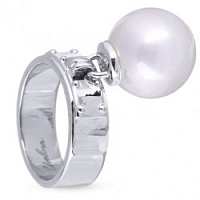 Кольцо (Майорка, 14 мм белая, г/п: родий, р.19) MK52 0052R-00 Uvelina