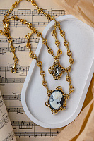 Колье Камея (кристалл графит, 1 цепочка 47,5 см, общая дл. 66 см) Италия Claudio Canzian 002 05 733