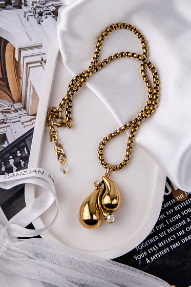 картинка Колье (кристалл мультиколор, прозрачный, 45.5 см, 4х2.5 см) Италия Claudio Canzian 002 05 876 ювелирный  магазин Калина являющийся официальным дистрибьютором в России 