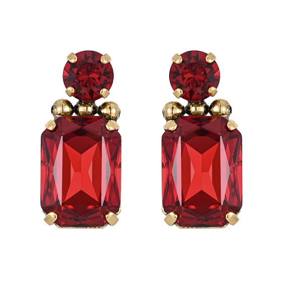 картинка Серьги Valentino Rosso (кристалл красный, 2.9х1.9 см, 12 гр.) Италия Claudio Canzian 002 02 960 ювелирный  магазин Калина являющийся официальным дистрибьютором в России 