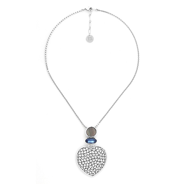 Колье MON COEUR (перламутр, кристалл синий, 17 гр,42 см, г/п: серебро) 15-31992 Франция Ori-Tao