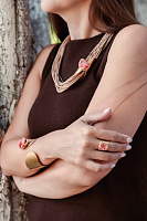 Колье Nous (кожа, с друзой агата, розовый, г/п: золото) Katerina Vassou KV25.1-403125GPINK