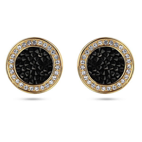 Пусеты Галактика (кристаллы черные, г/п: золото) Uvelina SW00 0060G-280E1