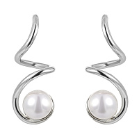 Серьги (Майорка, г/п: родий, 3,1х1,1 см, 6 гр. Испания Madreperla 020 02 112