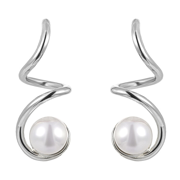 Серьги (Майорка, г/п: родий, 3,1х1,1 см, 6 гр. Испания Madreperla 020 02 112