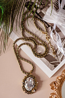 Колье Анастасия (прозрачный кристалл, дл.80 см, кулон 5х3,3 см) Италия Claudio Canzian 002 05 371