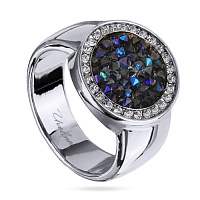 Кольцо Галактика (кристаллы синие, г/п: родий, р.19) Uvelina SW00 0060R-207R-9