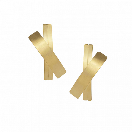 картинка Серьги Mercy (с пластинами, г/п: золото) Греция Katerina Vassou KV25.1-403059G ювелирный  магазин Калина являющийся официальным дистрибьютором в России 