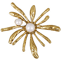 Брошь Вспышка (майорка, г/п: античное золото) BL32 0034-1 Uvelina