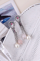 Серьги (кристалл розовый, роз.кварц, майорка) Италия Claudio Canzian 002 02 816