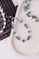 Браслет Rayenira (кристаллы, хрусталь синий, г/п: родий, 17+4 см) Италия ENZO BENZO 