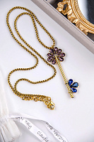 Колье Ключ Жасмин (кристаллы синие, пурпурные) Италия  Claudio Canzian  002 05 708