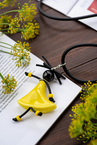 Колье Pupa mini черная, лимонная/черный Италия ENZO BENZO 