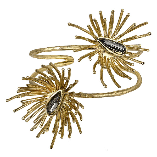 Браслет (кристаллы графит, г/п: золото, регулируется) Греция Kalliope 022 04 010