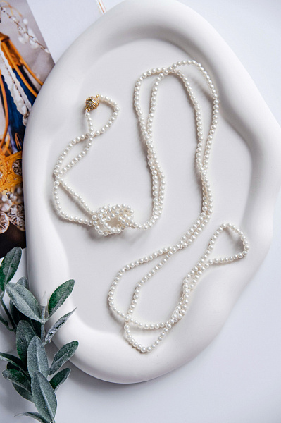 Колье Grazia perls (майорский жемчуг, кристаллы, г/п: золото, 130 см) Италия Perfetto