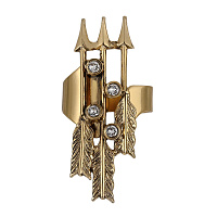 Кольцо Сердца (кристаллы прозрачные, 4х1.3 см, регулируется) Италия Claudio Canzian 002 01 607