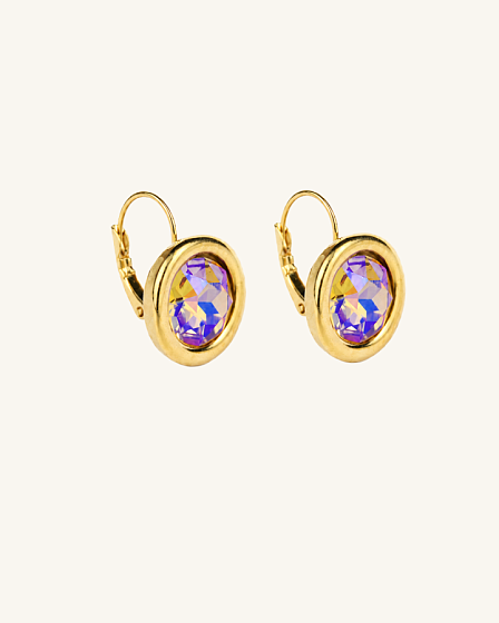 картинка Серьги (кристалл мультиколор, г/п: золото, 1,8х1,8 см) 260608 Ciclon Эклипс Испания ювелирный  магазин Калина являющийся официальным дистрибьютором в России 
