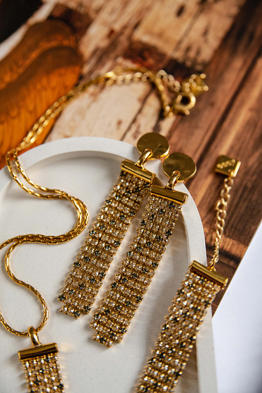 картинка Серьги VIDDA, Eternity, австрийский кристалл, VD23 2-01795 (янтарный) Испания ювелирный  магазин Калина являющийся официальным дистрибьютором в России 