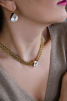 Колье Капля (Кристалл прозрачный, 48 см, 0.9 см.,1,8х1,4 см) Италия Claudio Canzian 002 05 836   