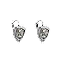 Серьги Ciclon 251607-66 (кристалл прозрачный,г/п: серебро, 2, 2х2 см) Испания Amarre