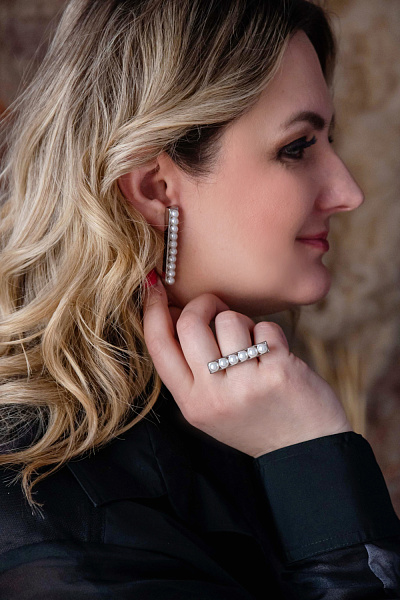 Кольцо (Майорка белая, г/п: родий, регулируется) Испания Madreperla 020 01 050