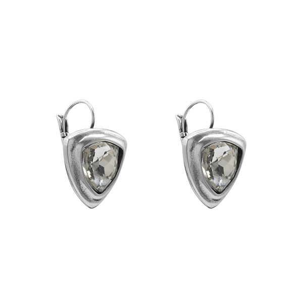 Серьги Ciclon 251607-66 (кристалл прозрачный,г/п: серебро, 2, 2х2 см) Испания Amarre