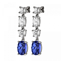 Серьги CARMEN (кристалл серо-голубой, синий, г/п: родий, 5,3х1,3см) Дания DYRBERG/KERN 440020
