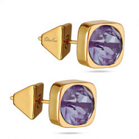 Пусеты Теннис (кристаллы пурпурные, г/п: золото 8 мм) Uvelina SW00 0010G-161E1