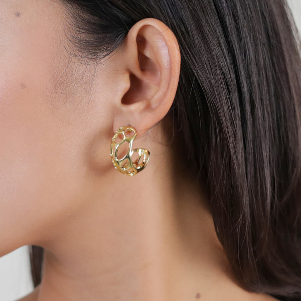 Серьги FELIDAE (8,7 гр,г/п:золото, 2 см) 12--32172 Франция Ori-Tao