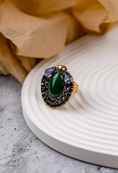 Кольцо (Агат, кристалл синий, фиолетовый) Италия Claudio Canzian 002 01 533