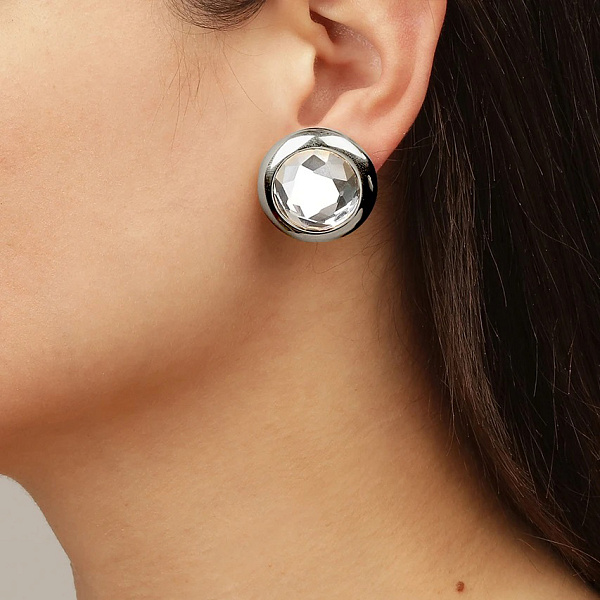 Серьги RIVOLI SS CRYSTAL (кристалл прозрачный 2,5х2,5 см) Dyrberg Kern 440047 