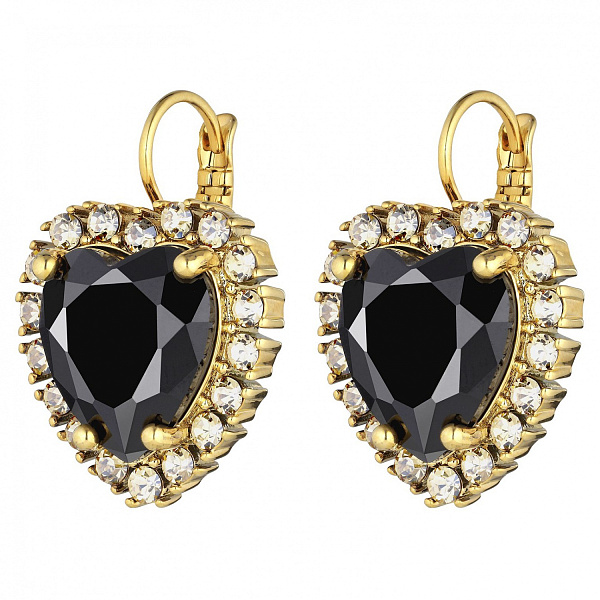 Серьги FELICIA (кристалл прозрачный, черный, г/п: золото) Дания DYRBERG/KERN 430014