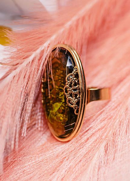 Кольцо (баварское стекло, кристалл бутылочного цвета) Италия Claudio Canzian 002 01 423