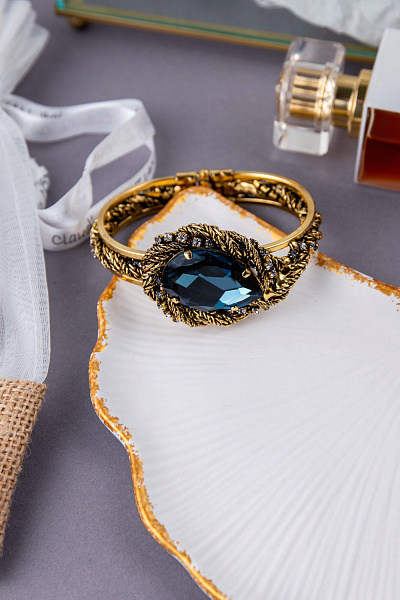 Браслет Франческа (Кристалл цвета сапфир, прозрачный, до 19 см) Италия Claudio Canzian  002 04 306