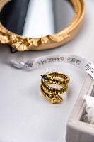 Кольцо Змейка (кристалл графит) Италия  Claudio Canzian 002 01 500