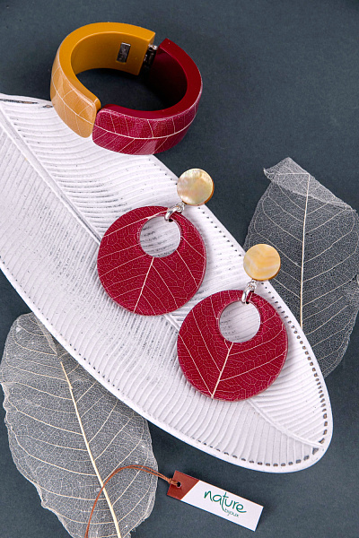 Серьги Ficus carica (Листья, смола) 12-90260 Франция Nature Bijjoux