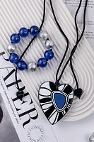 Колье Сердце Prima heart синий, белый, черный, длина регулируется Голландия ZSISKA