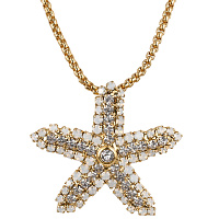 Колье (кристалл белый опал, прозрачный, 3,7х3,2 см, 82 см) Италия Claudio Canzian 002 05 808