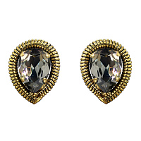 Клипсы (кристалл графит, г/п: золото, 2,6х2,2 см) Италия Claudio Canzian 002 02 751